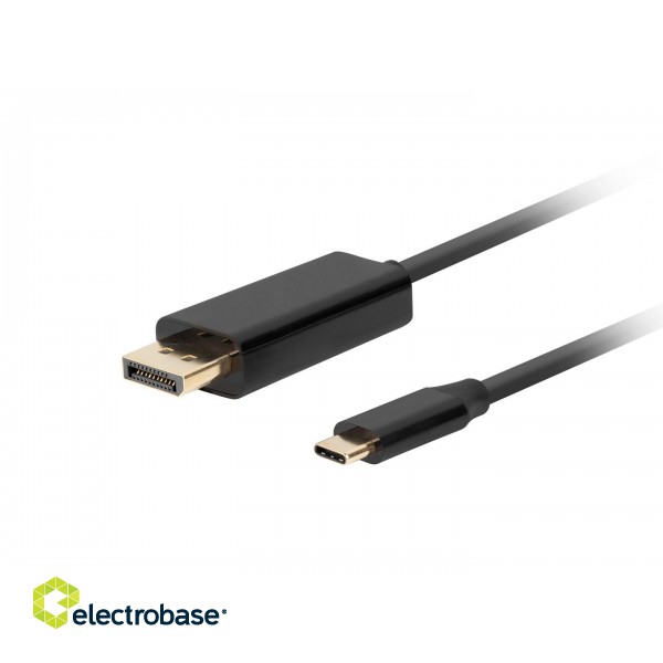 Lanberg CA-CMDP-10CU-0010-BK video cable adapter 1 m USB Type-C DisplayPort Black image 1