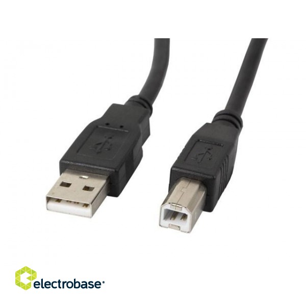 Lanberg CA-USBA-11CC-0030-BK USB cable 3 m USB 2.0 USB B Black image 1