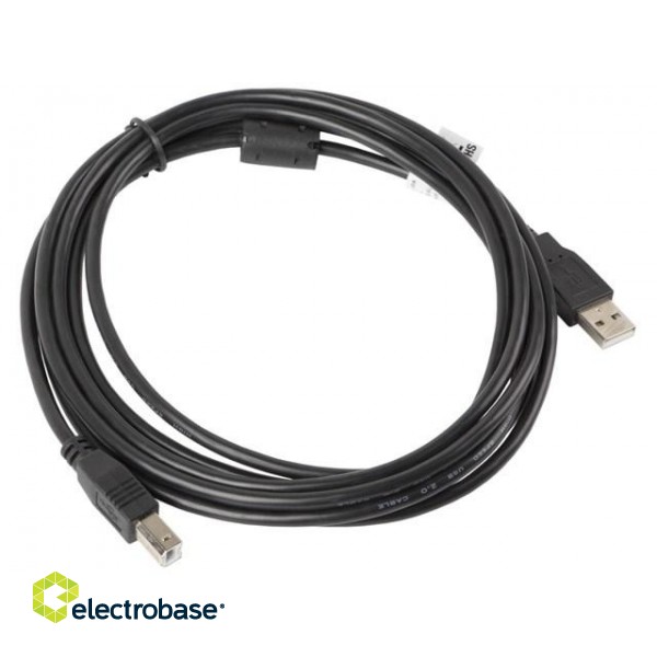 Lanberg CA-USBA-11CC-0030-BK USB cable 3 m USB 2.0 USB B Black image 2
