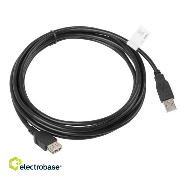 Lanberg CA-USBE-10CC-0030-BK USB cable 3 m USB 2.0 USB A Black image 1