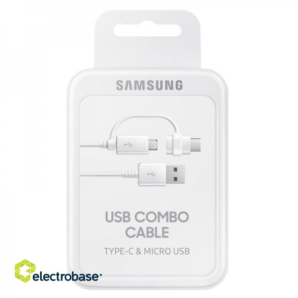 Samsung EP-DG930 USB cable 1.5 m USB 2.0 USB A USB C/Micro-USB B White paveikslėlis 3