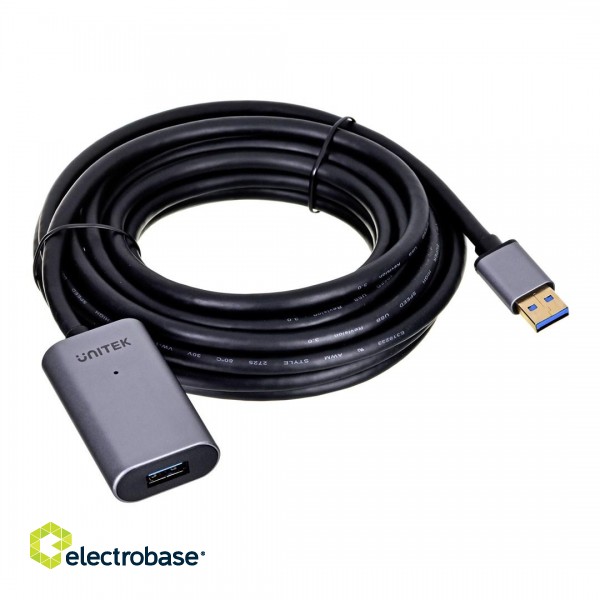 UNITEK Y-3004 USB cable 5 m USB 3.2 Gen 1 (3.1 Gen 1) USB A Grey image 1