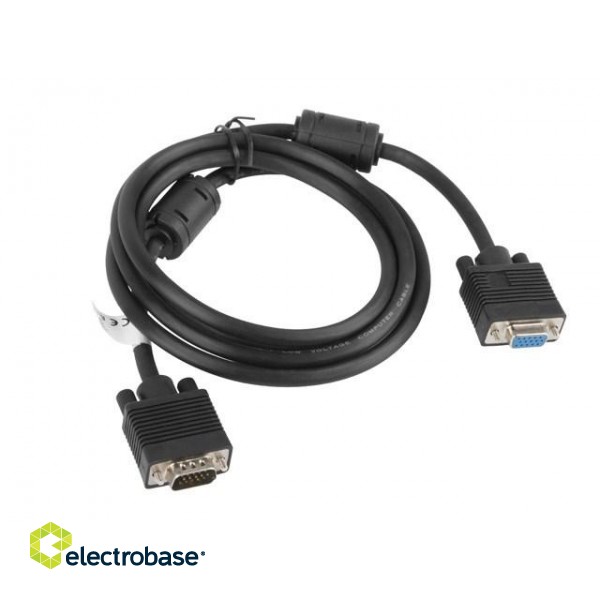 Lanberg CA-VGAC-10CC-0018-B+ VGA cable 1.8 m VGA (D-Sub) Black image 2