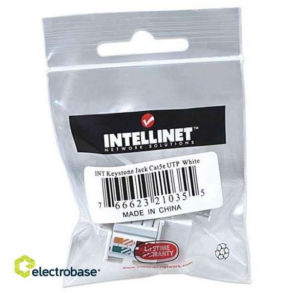 Intellinet Keystone Jack, Cat5e, UTP, Punch-down, White image 3