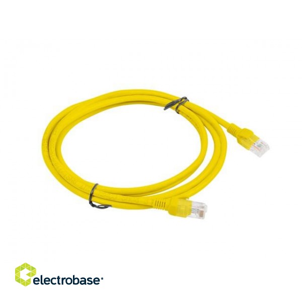 Lanberg PCU5-10CC-0200-Y networking cable Yellow 2 m Cat5e U/UTP (UTP) image 2