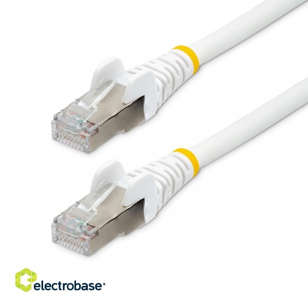 StarTech.com 5m CAT6a Ethernet Cable - White - Low Smoke Zero Halogen (LSZH) - 10GbE 500MHz 100W PoE++ Snagless RJ-45 w/Strain Reliefs S/FTP Network Patch Cord image 4