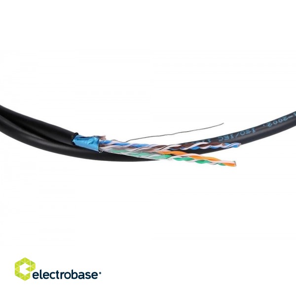Extralink CAT5E FTP (F/UTP) V2 OUTDOOR TWISTED PAIR 100M networking cable Black F/UTP (FTP) image 5