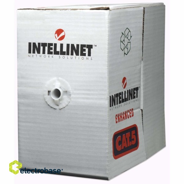 Intellinet Network Bulk Cat6 Cable, 23 AWG, Solid Wire, 305m, Grey, CCA, U/UTP, Box фото 2