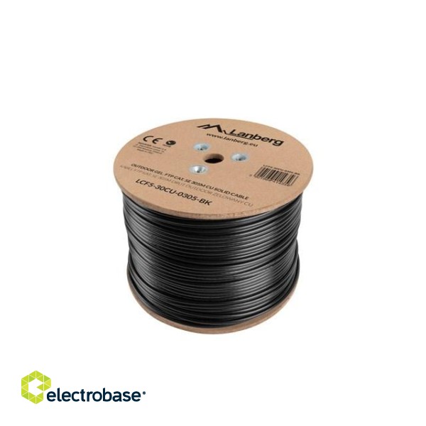Lanberg LCF5-30CU-0305-BK networking cable Black 305 m Cat.5e F/UTP (FTP) outdoor image 2
