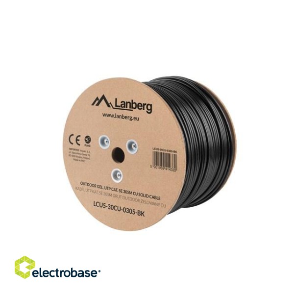 Lanberg LCU5-30CU-0305-BK networking cable 305 m Cat5e U/UTP (UTP) Black фото 1