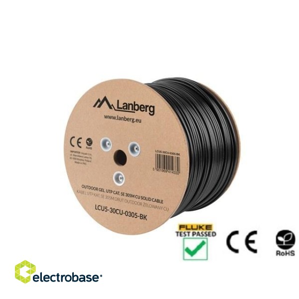Lanberg LCU5-30CU-0305-BK networking cable 305 m Cat5e U/UTP (UTP) Black фото 3