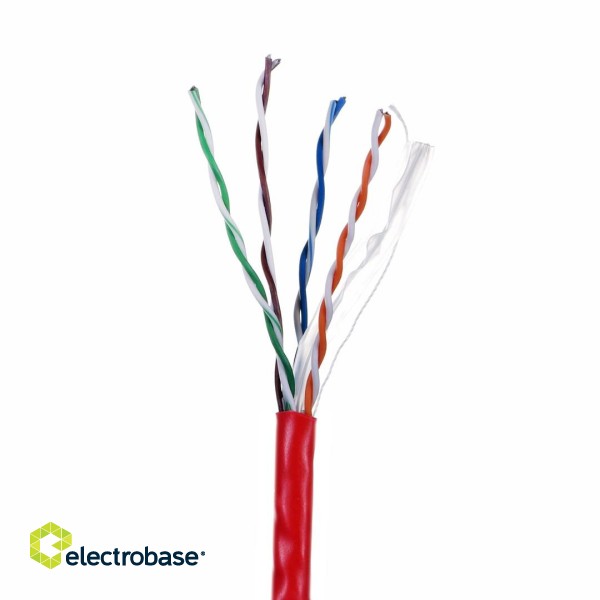 LANBERG UTP CABLE 1GB/S 305M CCA WIRE RED фото 2