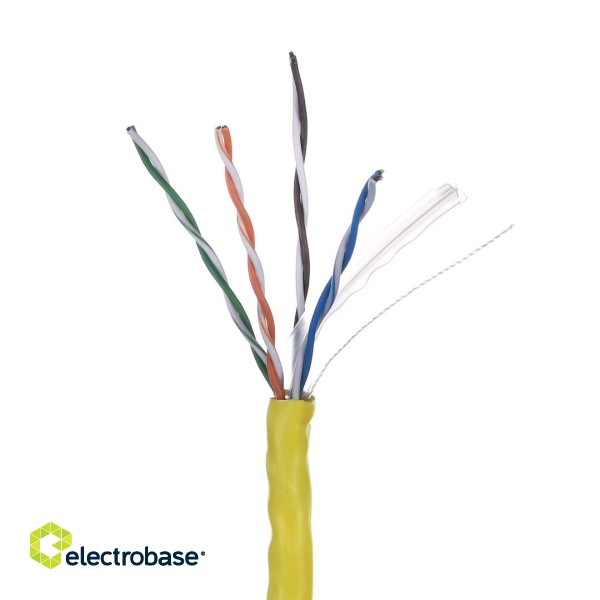 LANBERG UTP CABLE 1GB/S 305M WIRE CCA YELLOW image 2