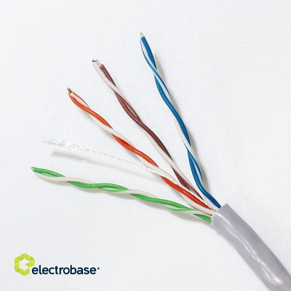 Qoltec 50358 UTP network cable| CAT5E | 305m | PVC grey paveikslėlis 3