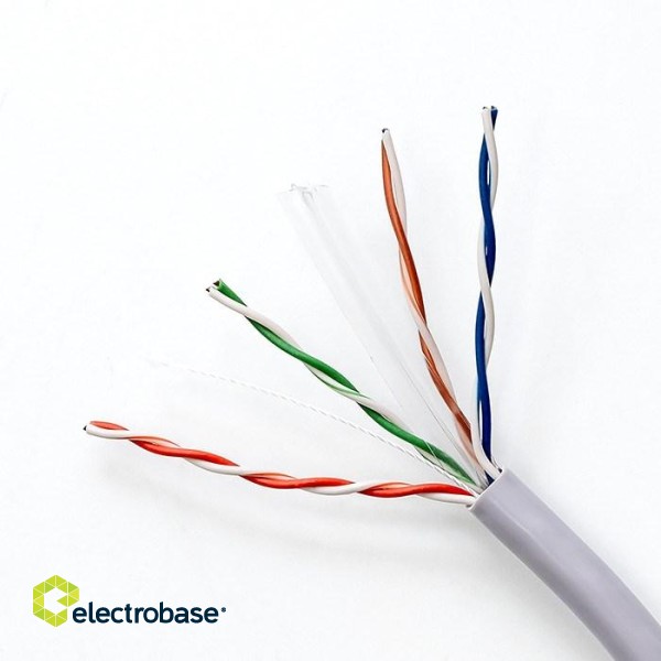 Qoltec 50359 UTP network cable| CAT6 | 305m | PVC grey image 3