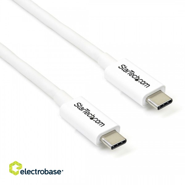 StarTech.com Thunderbolt 3 Cable - 20Gbps - 2m - White - Thunderbolt, USB, and DisplayPort Compatible image 1