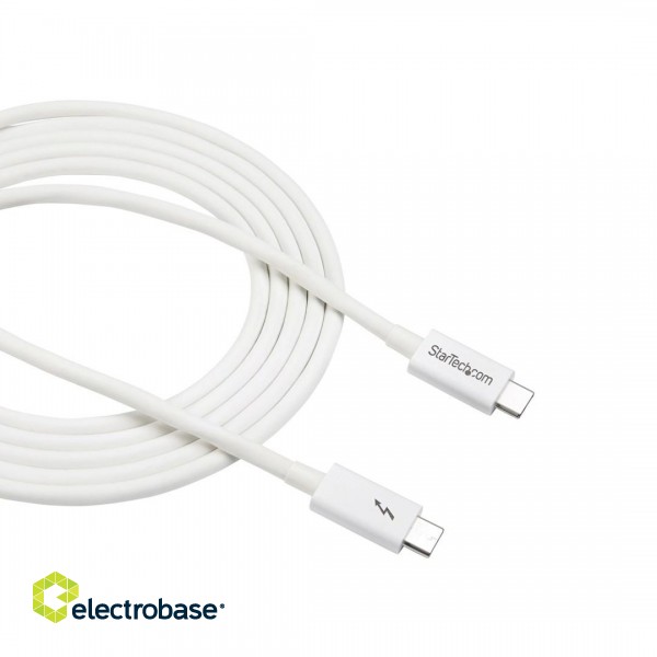 StarTech.com Thunderbolt 3 Cable - 20Gbps - 2m - White - Thunderbolt, USB, and DisplayPort Compatible image 5