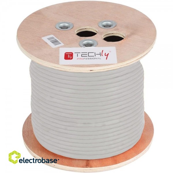 Techly ITP-C6A-FLS305 networking cable Grey 305 m Cat6a S/FTP (S-STP) image 1