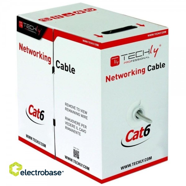 Techly ITP9-FLU-0305 networking cable Grey 305 m Cat6 U/UTP (UTP) image 2
