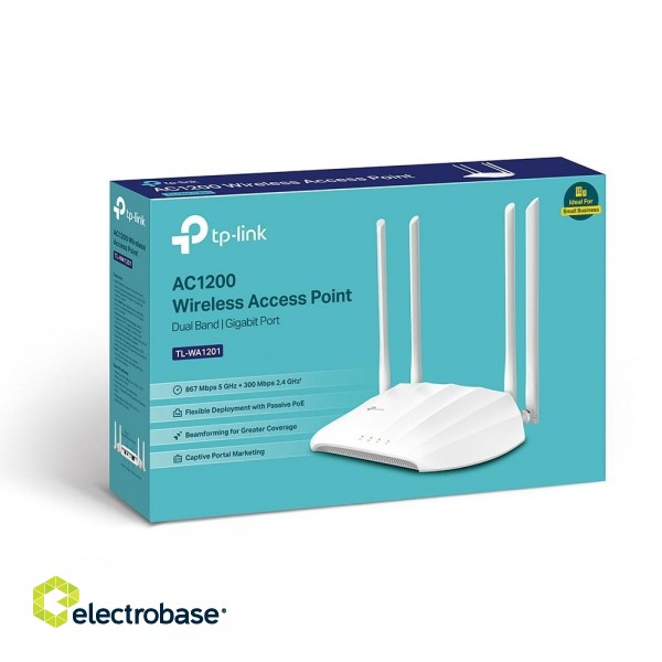 TP-LINK TL-WA1201 wireless access point 867 Mbit/s Power over Ethernet (PoE) White фото 3
