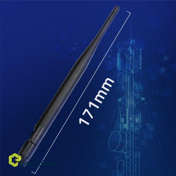 Qoltec 57046 Wi-Fi antenna 2.4/2.5 GHz | 5.1/5.8 GHz | 5dBi | omnidirectional | Indoor фото 7