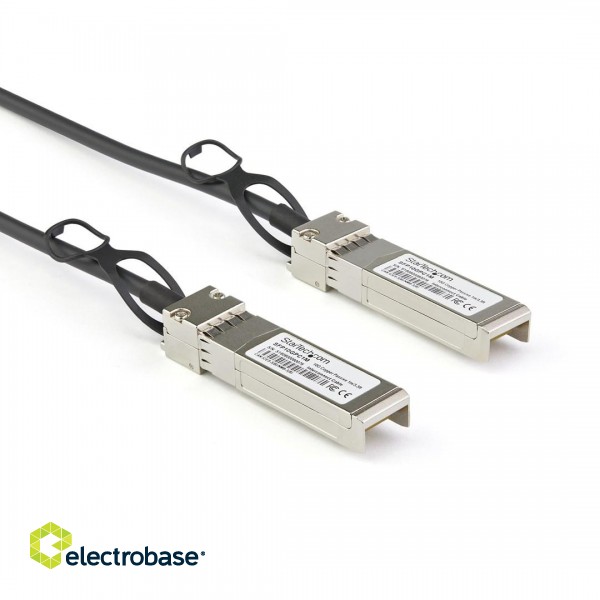 StarTech.com Dell EMC DAC-SFP-10G-3M Compatible 3m 10G SFP+ to SFP+ Direct Attach Cable Twinax - 10GbE SFP+ Copper DAC 10 Gbps Low Power Passive Mini GBIC/Transceiver Module DAC paveikslėlis 1