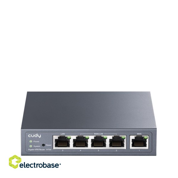 Cudy Gigabit Multi-WAN VPN Router wired router Fast Ethernet, Gigabit Ethernet Grey paveikslėlis 1