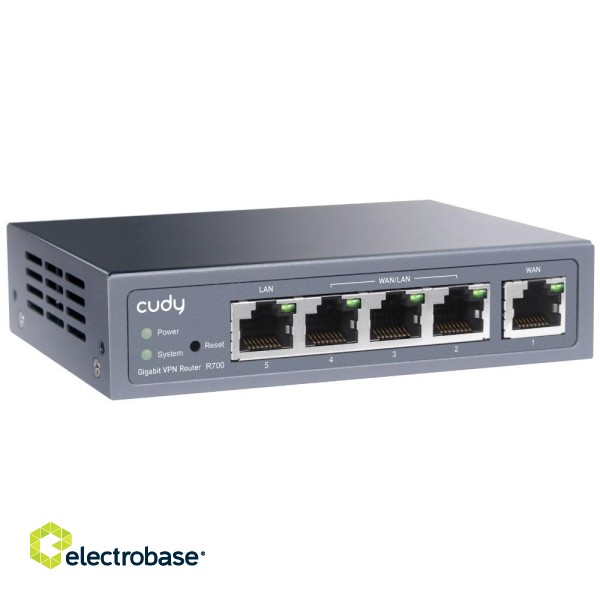 Cudy Gigabit Multi-WAN VPN Router wired router Fast Ethernet, Gigabit Ethernet Grey фото 3