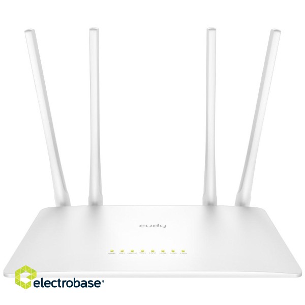Cudy WR1200 wireless router Fast Ethernet Dual-band (2.4 GHz / 5 GHz) White paveikslėlis 1