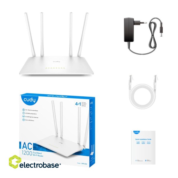 Cudy WR1200 wireless router Fast Ethernet Dual-band (2.4 GHz / 5 GHz) White фото 5