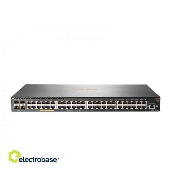 Aruba 2930F 48G PoE+ 4SFP+ Managed L3 Gigabit Ethernet (10/100/1000) Power over Ethernet (PoE) 1U Grey paveikslėlis 1