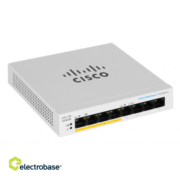 Cisco CBS110-8PP-D Unmanaged L2 Gigabit Ethernet (10/100/1000) Power over Ethernet (PoE) Grey фото 5