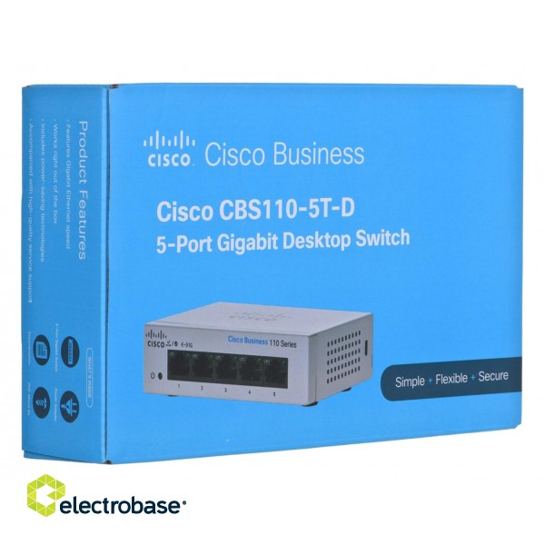 Cisco CBS110 Unmanaged L2 Gigabit Ethernet (10/100/1000) 1U Grey фото 6