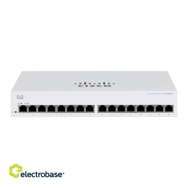 Cisco CBS110 Unmanaged L2 Gigabit Ethernet (10/100/1000) 1U Grey фото 1