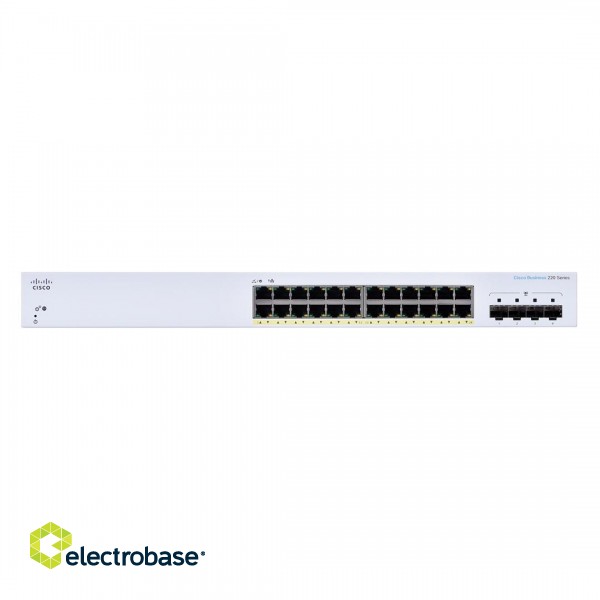 Cisco CBS220-24FP-4G network switch Managed L2 Gigabit Ethernet (10/100/1000) Power over Ethernet (PoE) White фото 2