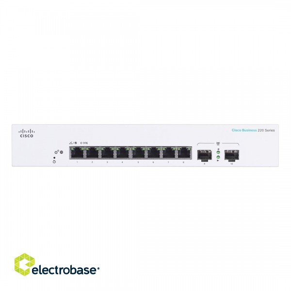 Cisco CBS220-8T-E-2G Managed L2 Gigabit Ethernet (10/100/1000) 1U White image 2