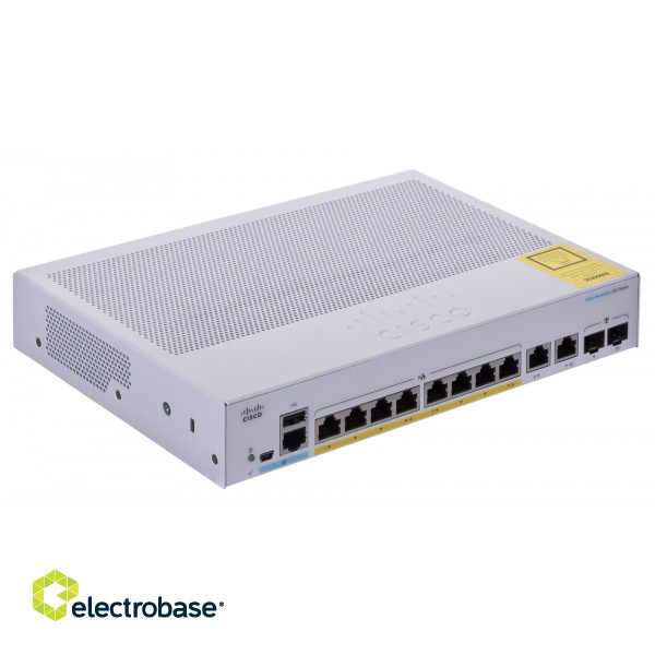 Cisco CBS350-8FP-E-2G-EU network switch Managed L2/L3 Gigabit Ethernet (10/100/1000) Silver image 1