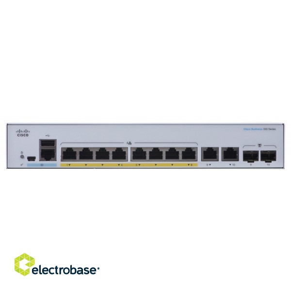 Cisco CBS350-8FP-E-2G-EU network switch Managed L2/L3 Gigabit Ethernet (10/100/1000) Silver image 2