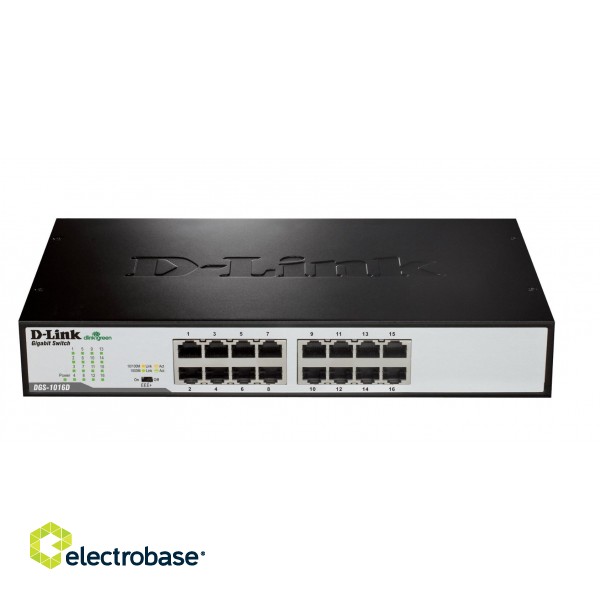 D-Link DGS-1016D/E network switch Unmanaged Black, Metallic image 2