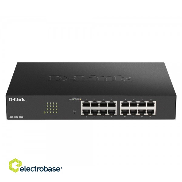 D-Link DGS-1100-16V2 network switch Managed L2 Gigabit Ethernet (10/100/1000) Black image 1
