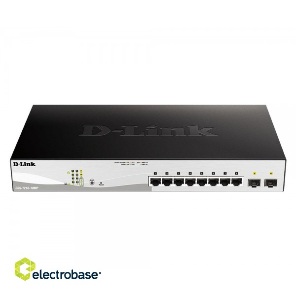 D-Link DGS-1210-10MP/E  network switch Managed L2/L3 Gigabit Ethernet (10/100/1000) Power over Ethernet (PoE) Black image 1