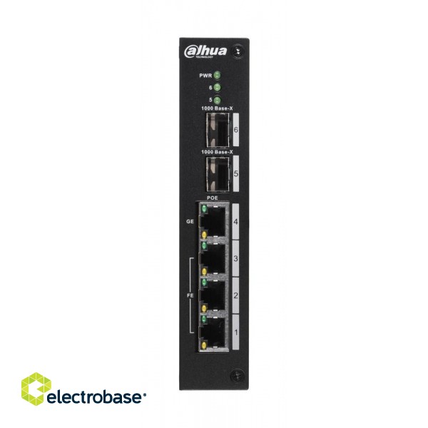 Dahua Europe PFS3206-4P-96 network switch Managed L2 Fast Ethernet (10/100) Black Power over Ethernet (PoE) image 2