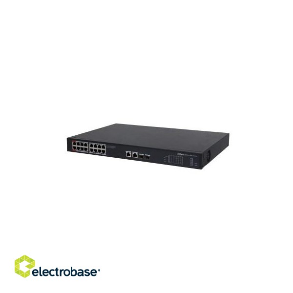 Dahua Technology PoE PFS3220-16GT-240 network switch Unmanaged L2 Gigabit Ethernet (10/100/1000) Power over Ethernet (PoE) Black image 2