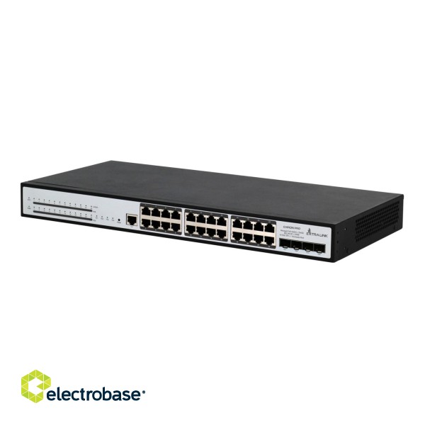 Extralink PoE Switch Chiron Pro 24x RJ45 1000Mb/s PoE, 4x SFP+, L3, managed, 370W image 3