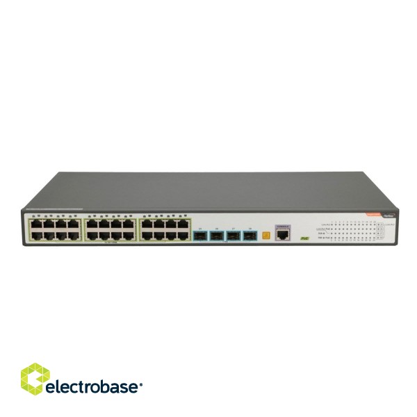 FiberHome S4820-28T-X-PE-AC network switch Managed L2/L3 Gigabit Ethernet (10/100/1000) Power over Ethernet (PoE) 1U Black, Grey image 1