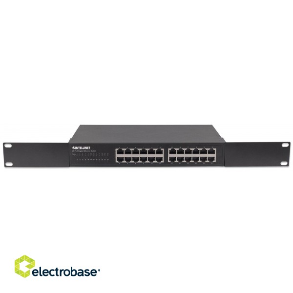 Intellinet 24-Port Gigabit Ethernet Switch, 24 x 10/100/1000 Mbit/s RJ45-Ports, IEEE 802.3az (Energy Efficient Ethernet), Desktop, 19" Rackmount, Metal image 3