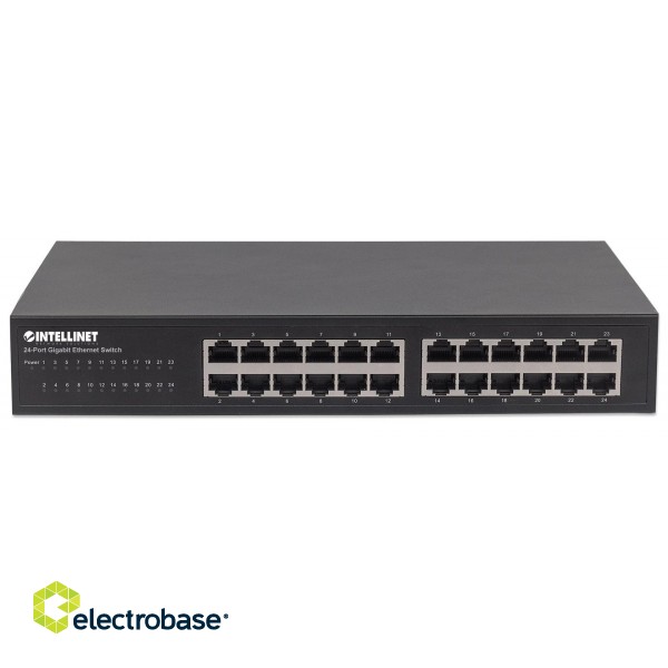 Intellinet 24-Port Gigabit Ethernet Switch, 24 x 10/100/1000 Mbit/s RJ45-Ports, IEEE 802.3az (Energy Efficient Ethernet), Desktop, 19" Rackmount, Metal image 5