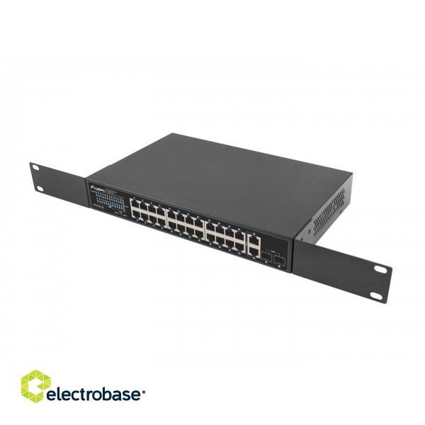 Lanberg RSGE-24P-2GE-2S-250 network switch Unmanaged image 1