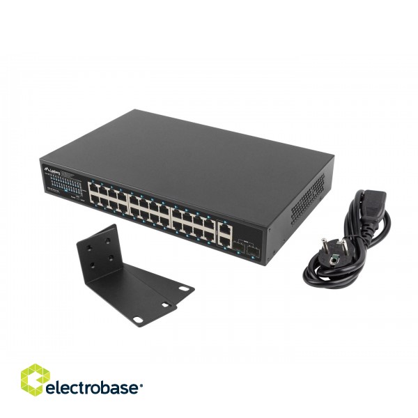 Lanberg RSGE-24P-2GE-2S-360 network switch Unmanaged image 1