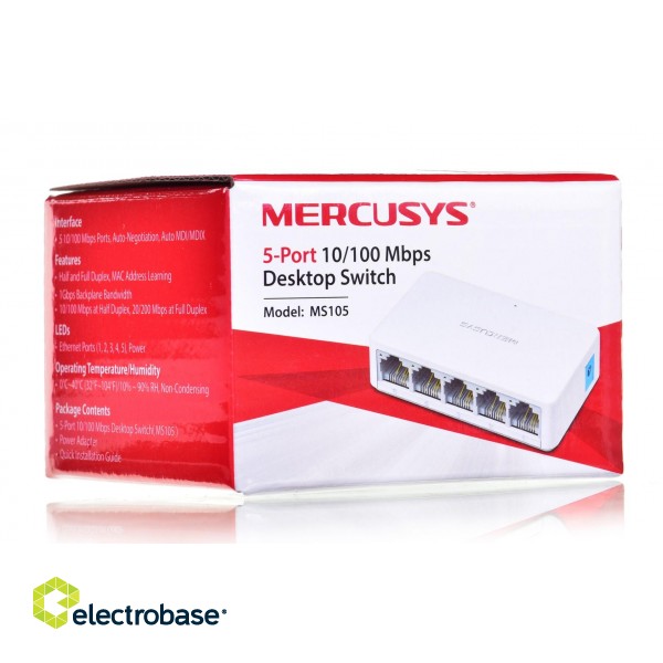 Mercusys 5-Port 10/100Mbps Desktop Switch фото 3